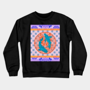 Double Happiness Koi Fish #10 with Purple Symbol - Hong Kong Pop Art Crewneck Sweatshirt